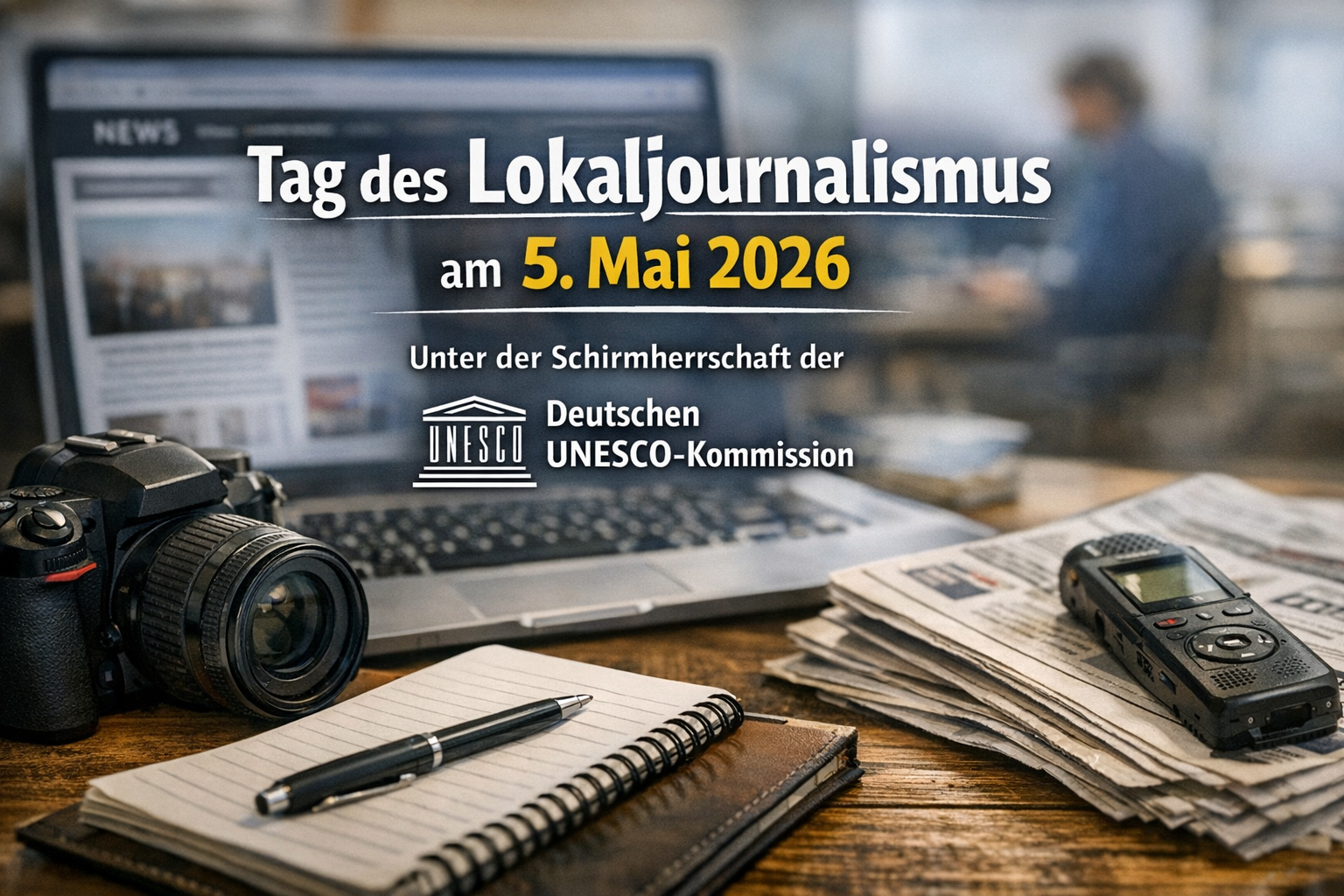 Tag des Lokaljournalismus am 5. Mai 2026 steht unter der Schirmherrschaft der Deutschen UNESCO-Kommission